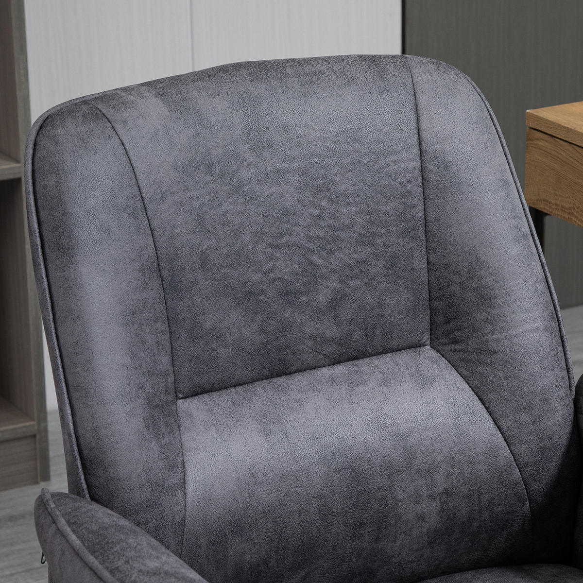 BÜROSTUHL Schreibtischstuhl drehbar verstellbar Mikrofaser Schaumstoff Grau - Dunkelgrau, Kunststoff (69/102/67cm) - Vinsetto