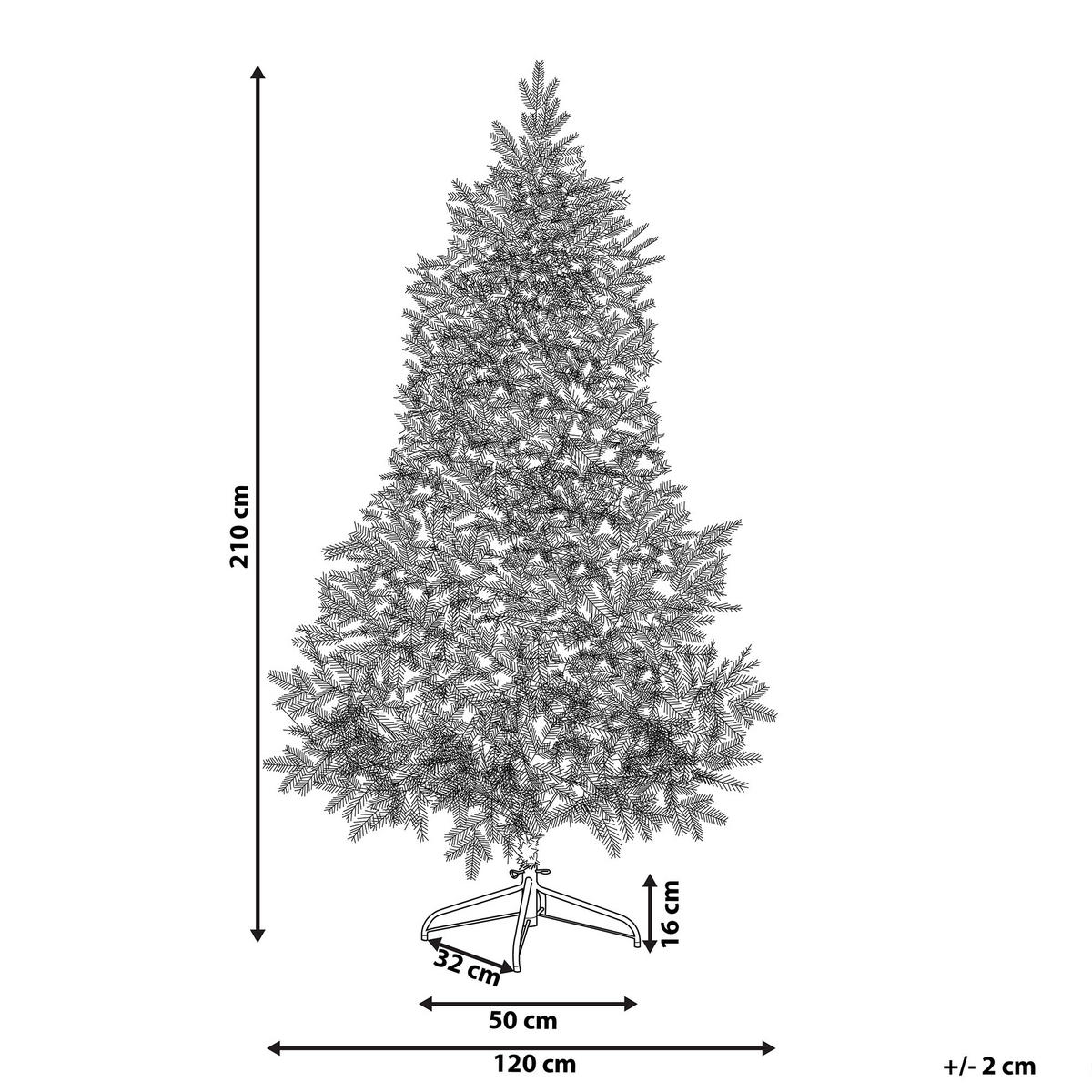 VÁNOČNÍ STROMEK 210 cm Zelený Tatlow - zelená barva, plast (210cm) - Beliani