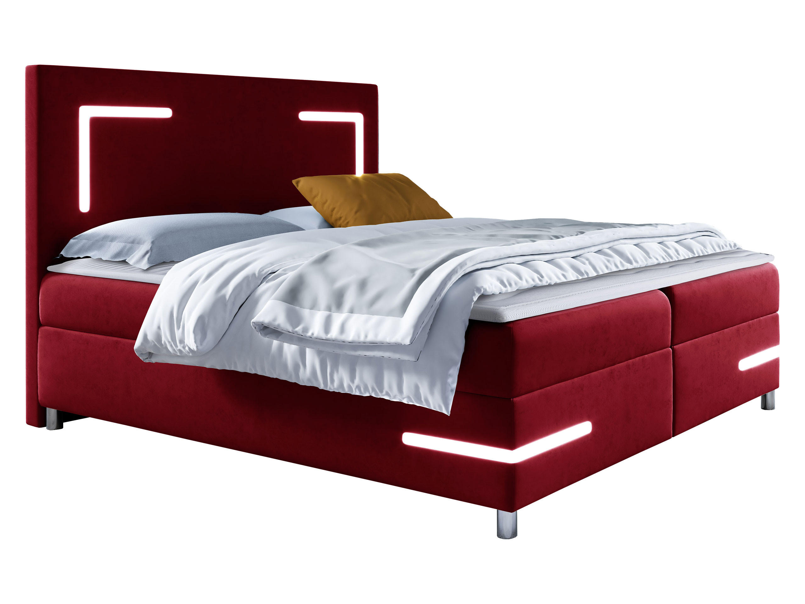 BOXBETT Delos LED - Rot, Holz (200/200cm) - MIRJAN24