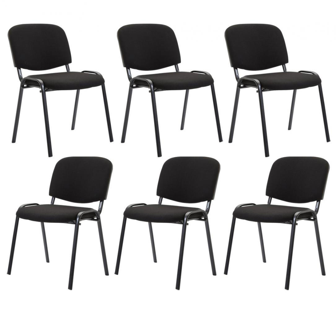 BESUCHERSTUHL 6er Set Stoff schwarz - Schwarz, Textil/Metall (53/83/53cm) - CLP