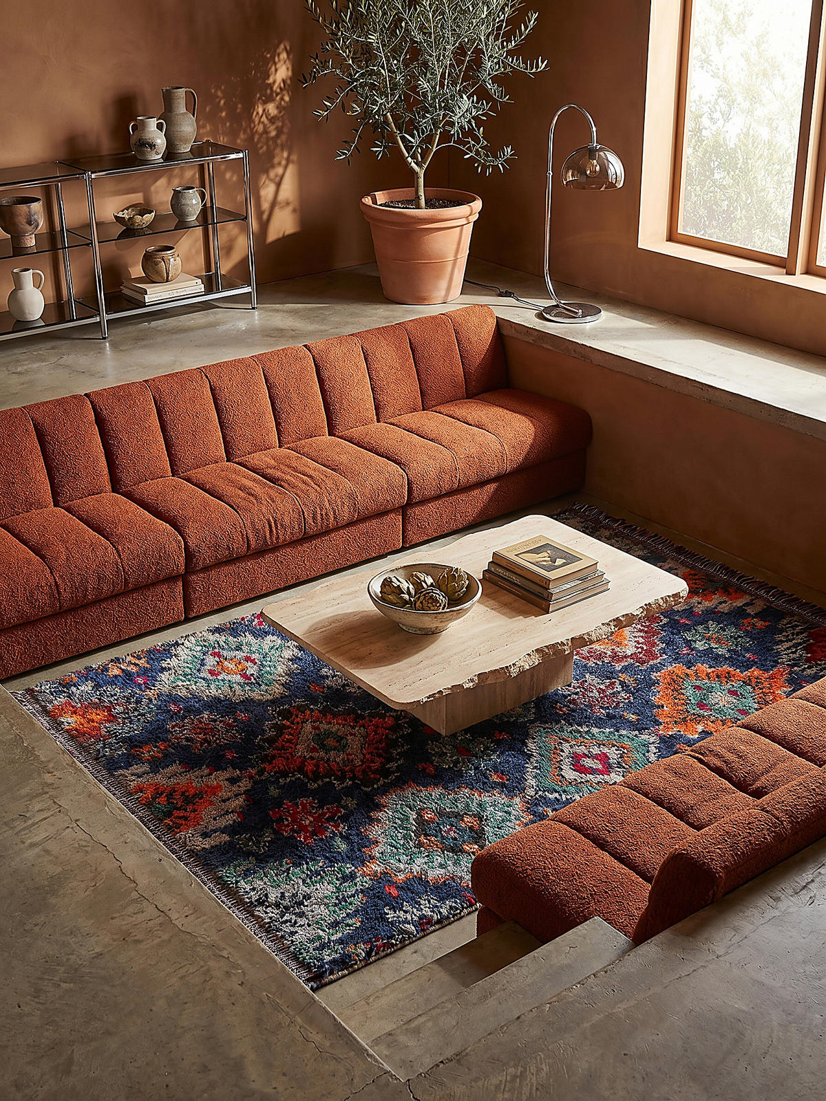 HOCHFLORTEPPICH mit Fransen TAFRAUT, im Berber-Stil, Marineblau, 200 x 300 cm - Blau, Textil (300/200cm) - KADIMA DESIGN