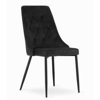 STUHL BRISIGHELLA 1 Stück, Schwarz, mit Samtstoff gepolstert - Schwarz, Textil/Metall (49/94/61cm) - Komodee
