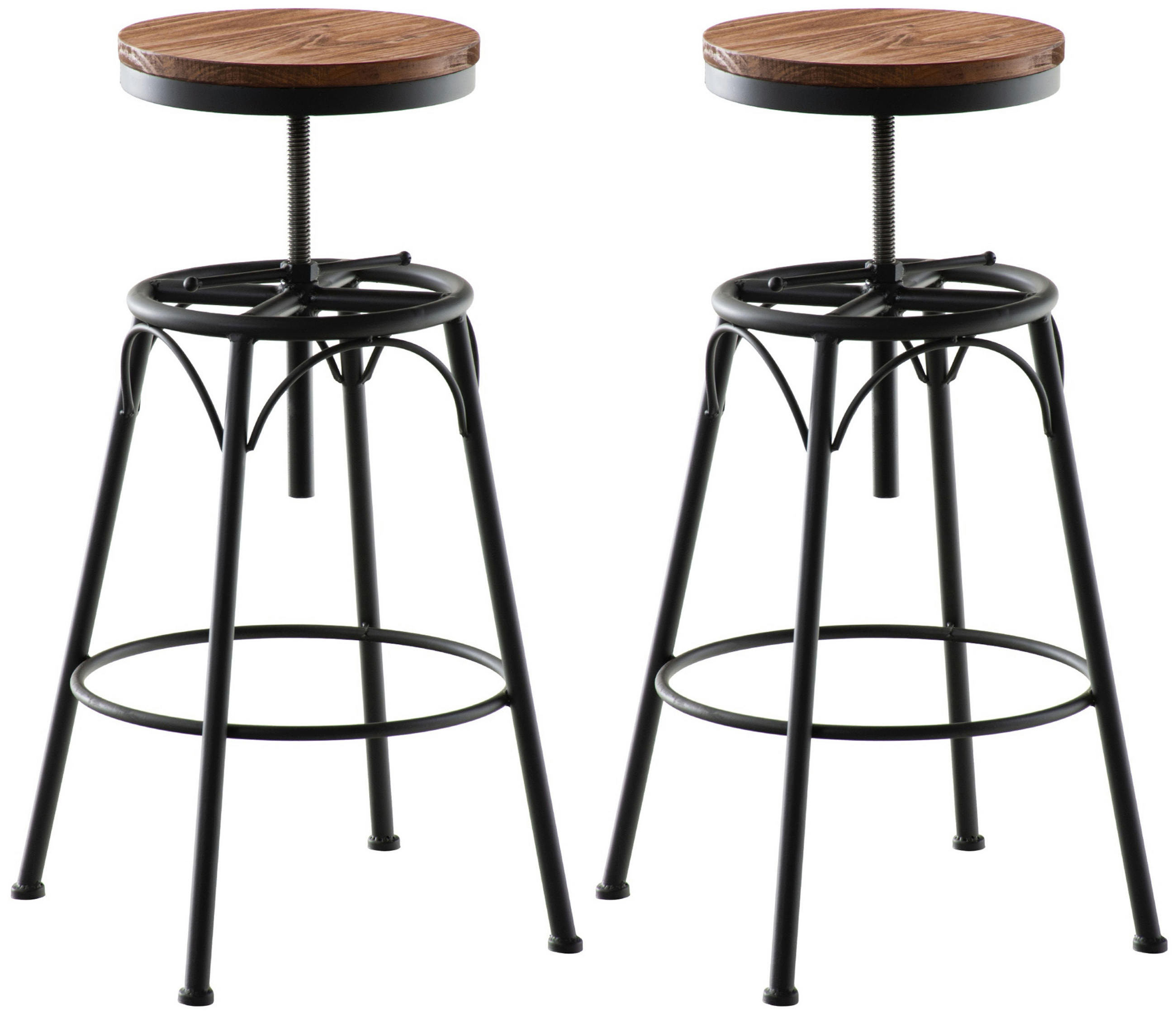 BARHOCKER 2er Set Bean schwarz - Schwarz, Holz/Metall (42/90/42cm) - TPFLiving