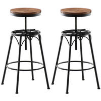 BARHOCKER 2er Set Bean schwarz - Schwarz, Holz/Metall (42/90/42cm) - TPFLiving