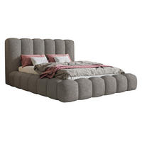 POLSTERBETT 140x200 Madeno mit Bettkasten, Boucle, Grau - Grau, Holz/Textil (140/200cm) - Emporius