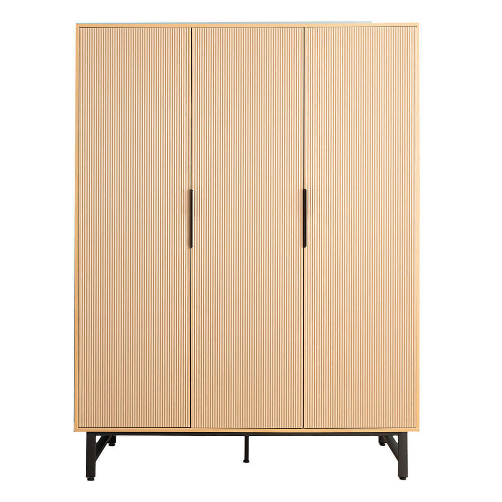 KLEIDERSCHRANK NYLA - Natur/Schwarz, 150 x 200 cm - Naturfarben, Holzwerkstoff (150/200/60cm) - Home Deluxe
