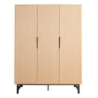 KLEIDERSCHRANK NYLA - Natur/Schwarz, 150 x 200 cm - Naturfarben, Holzwerkstoff (150/200/60cm) - Home Deluxe