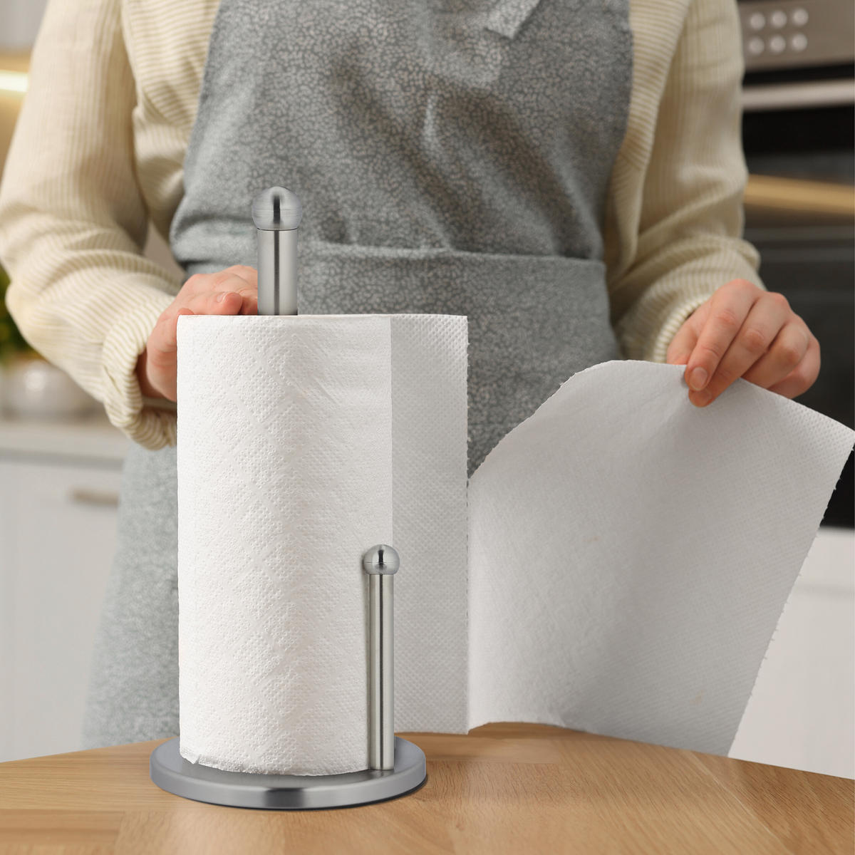 KÜCHENROLLENHALTER - Silberfarben, Metall (15/35/15cm) - Relaxdays