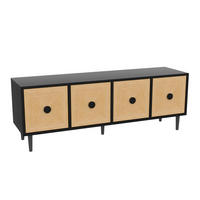 TV-SCHRANK Schwarz 150/38/55 cm - Schwarz, Holzwerkstoff (39.5/55/120cm) - Urban Meuble