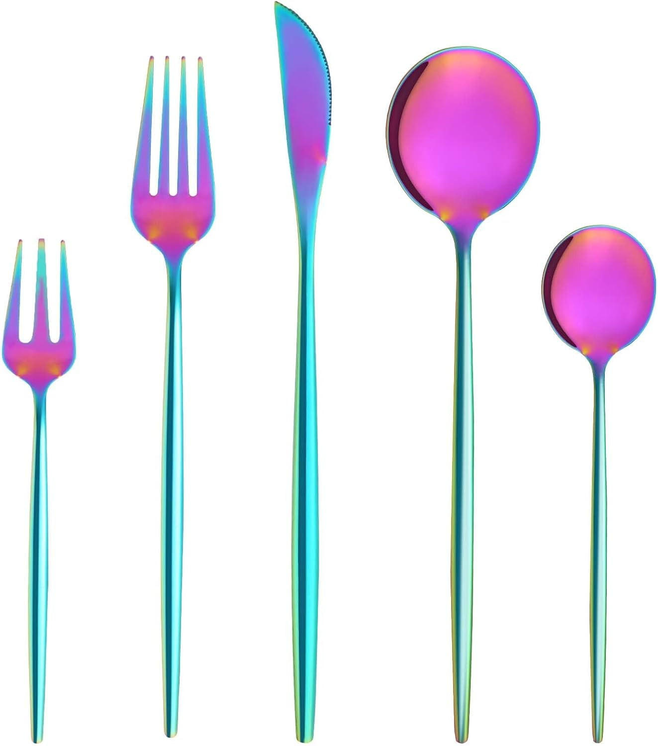 BESTECKSET 6 Personen 30-teilig Edelstahl, Spülmaschinenfest - Multicolor, Metall - Kaket