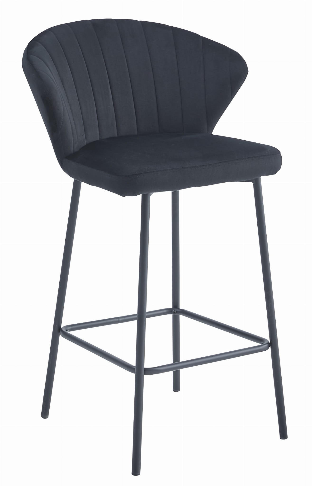 BARHOCKER GATTA schwarzer Sitz, schwarze Basis - Schwarz, Textil (43.5/90.5/36.5cm) - Valora