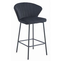 BARHOCKER GATTA schwarzer Sitz, schwarze Basis - Schwarz, Textil (43.5/90.5/36.5cm) - Valora