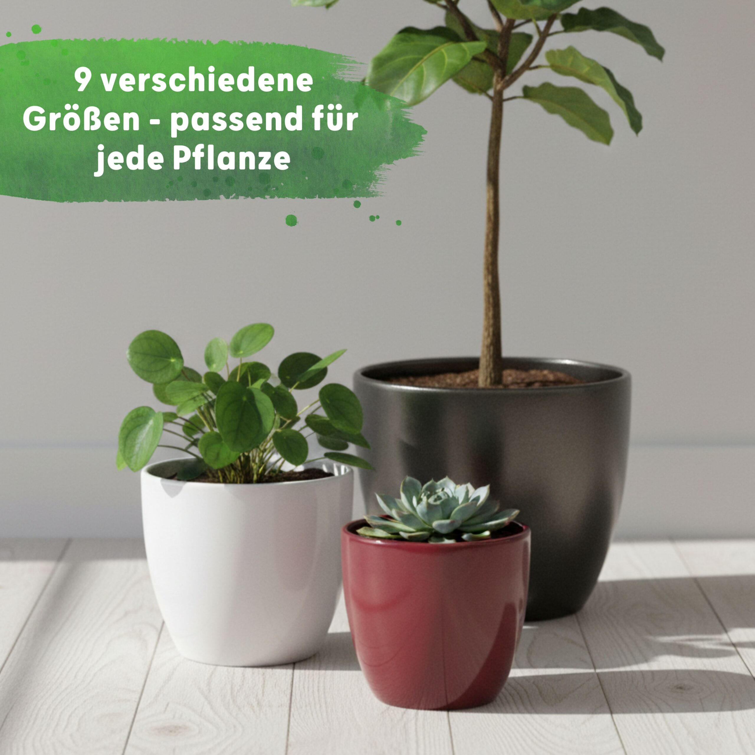 BLUMENTOPF Sylt Keramik Ø 15,6 cm Höhe 13 cm Pflanztopf rund Dunkelsilber Metallic glänzend - Silberfarben, Keramik (15.6/13cm) - LENI