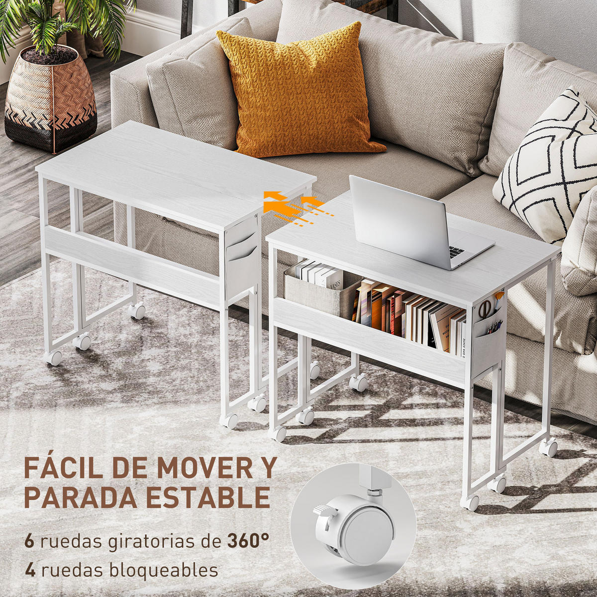 BÜROTISCH Weiß 1 Stück - Weiß, Holzwerkstoff (50/80/75cm) - GiPP