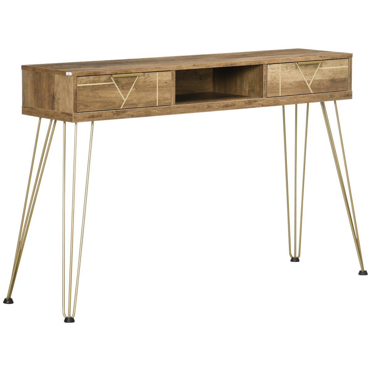 KONSOLENTISCH Bronze Melamin in Holzoptik Stahl 1 Stück - Braun, Kunststoff (120/29/79cm) - GiPP