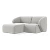 ECKSOFA Links Samt Stoff Grau - Silberfarben/Schwarz, Holzwerkstoff/Kunststoff (178/166cm) - Makamii