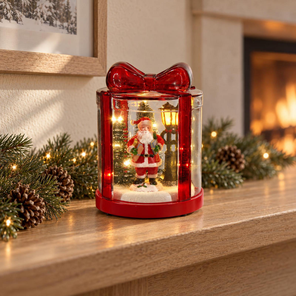 GESCHENKBOX mit LED-Beleuchtung 13/13/17 cm - Multicolor, Glas (13/17/13cm) - Home Styling Collection