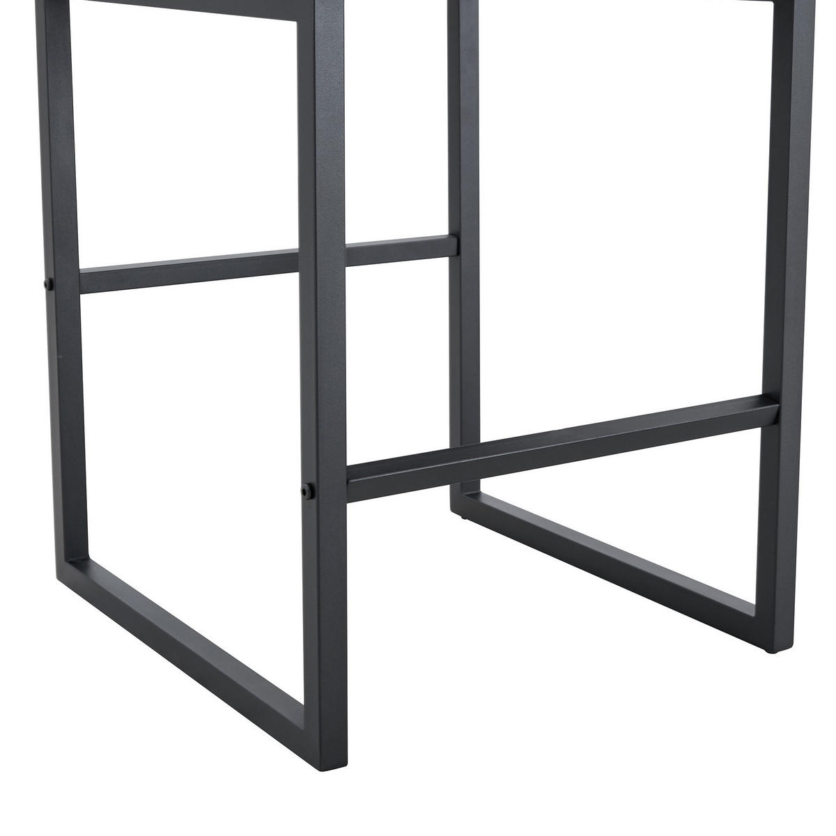 BARSTUHL 2er-Set 91,4 cm PU-Leder Weiß/Schwarz - Schwarz, Metall (53.3/91.4/48cm) - Meubliv