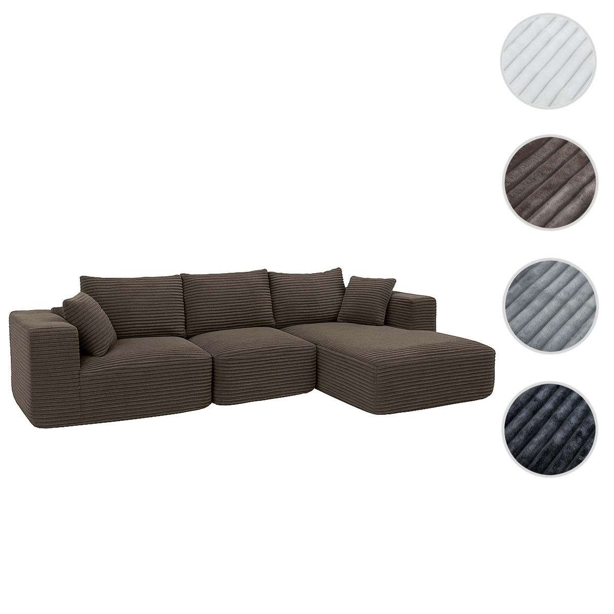 SOFA SET Braun - hnědá, textil (276/58/154cm) - MCW