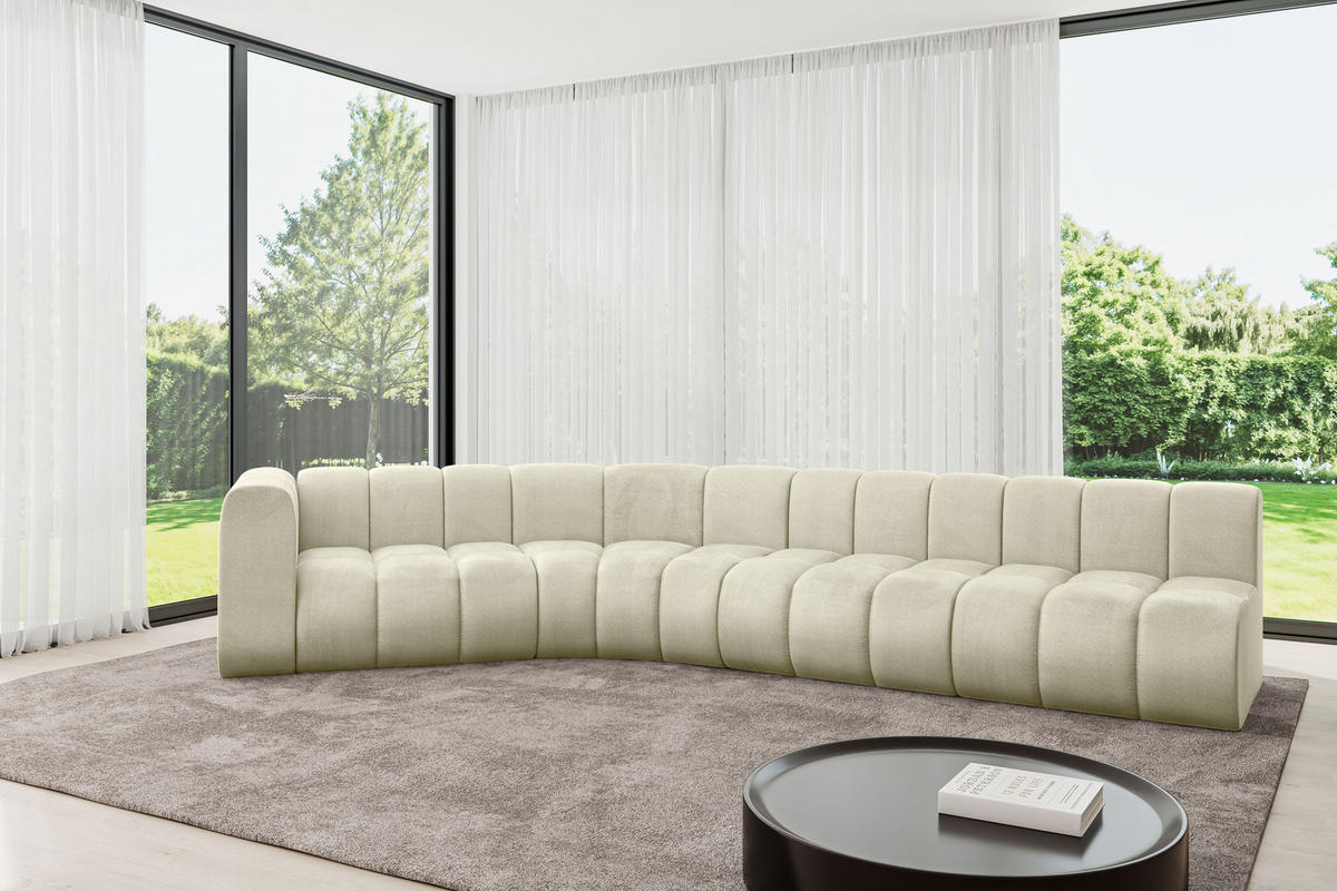 ECKSOFA modulares Sofa Karex-L2 - 399x194x70 cm Beige - Beige, Holzwerkstoff/Textil (399/194cm) - ALTDECOR