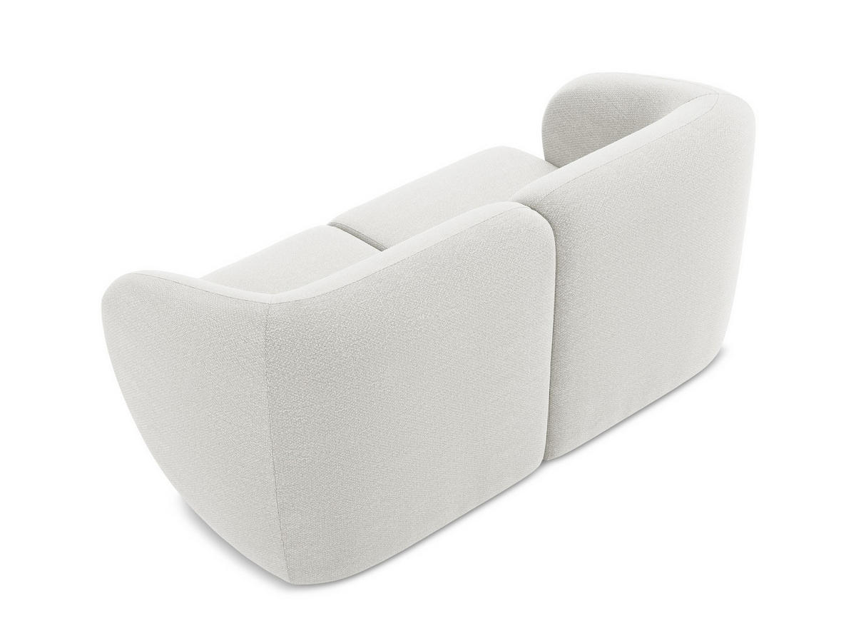 2-SITZER-SOFA Bouclé Stoff Weiß - Schwarz/Weiß, Holzwerkstoff/Kunststoff (174/75/94cm) - Makamii