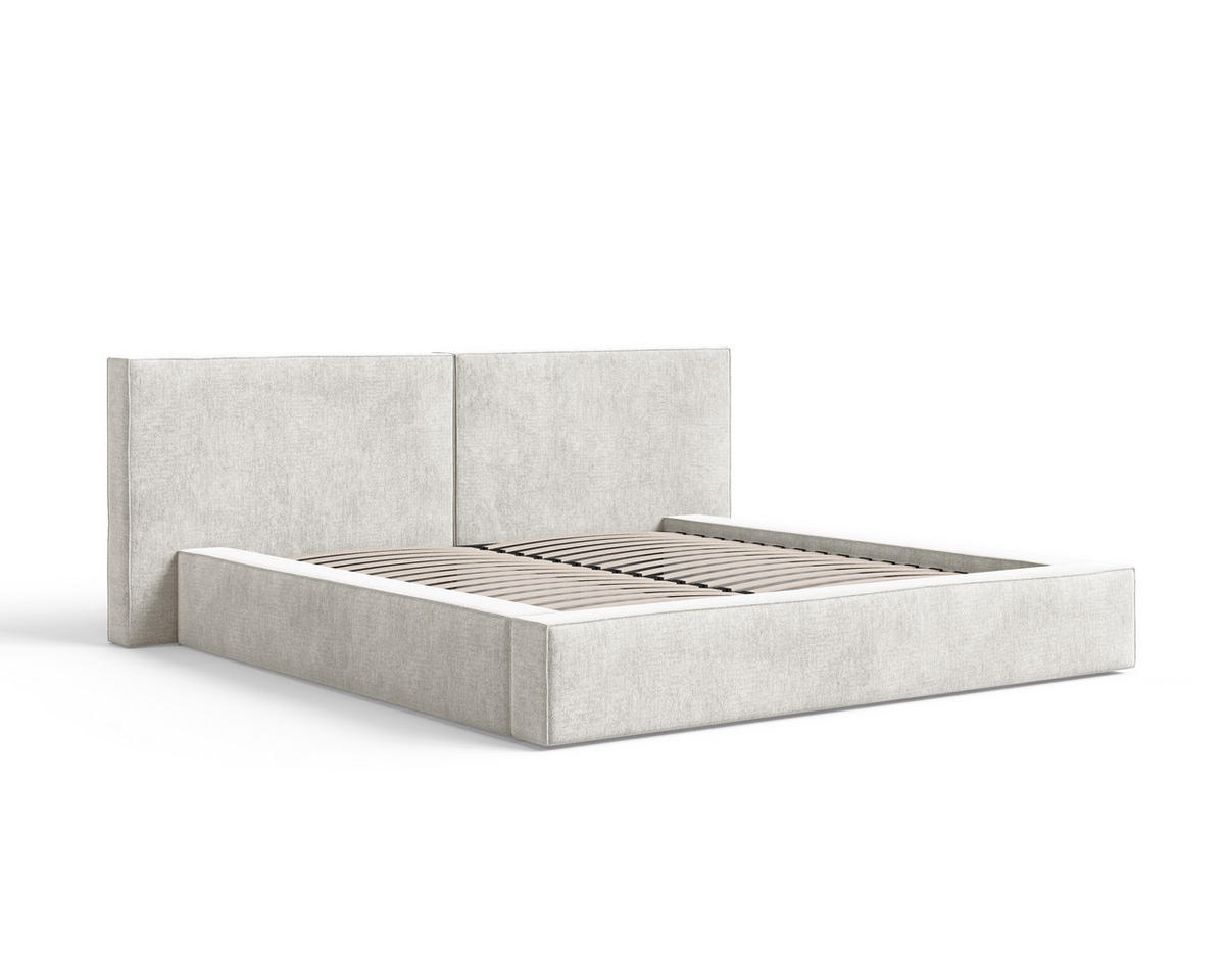 POLSTERBETT 06 140x200 cm – Tresor - Bett mit Bettkasten, Metall-Lattenrost - Creme, Holz (140/200cm) - ROYAL24_MARKT