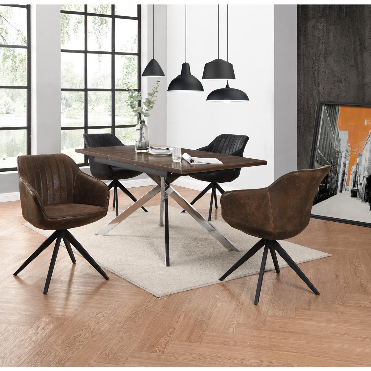 ARMLEHNSTUHL ARVIT Braun - Braun, Textil/Metall (57/81/62cm) - B&D Home