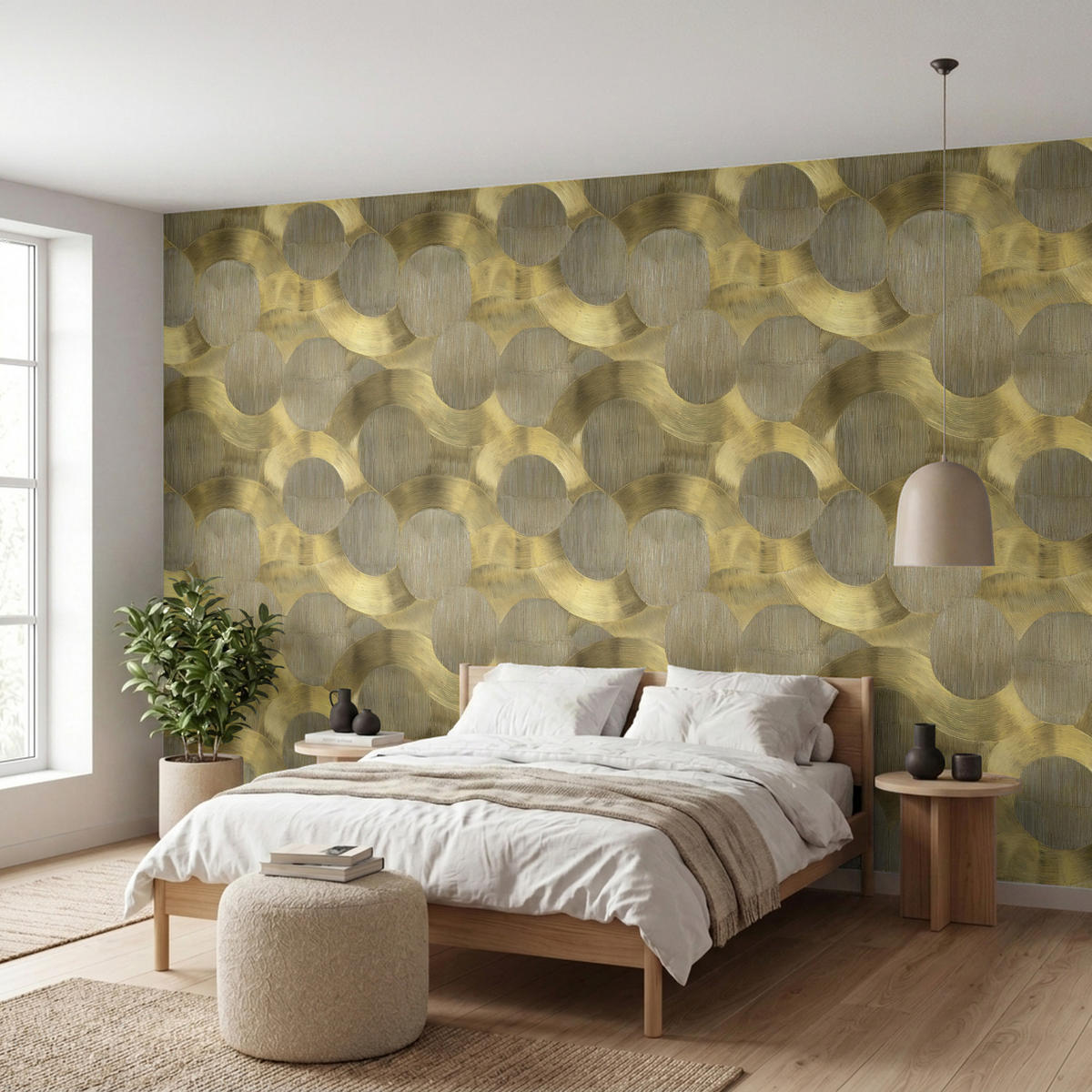 TAPETE - Modern - Geometrisch - Gold - 350x200 cm - Goldfarben, Papier (350/200cm) - OnlyWow
