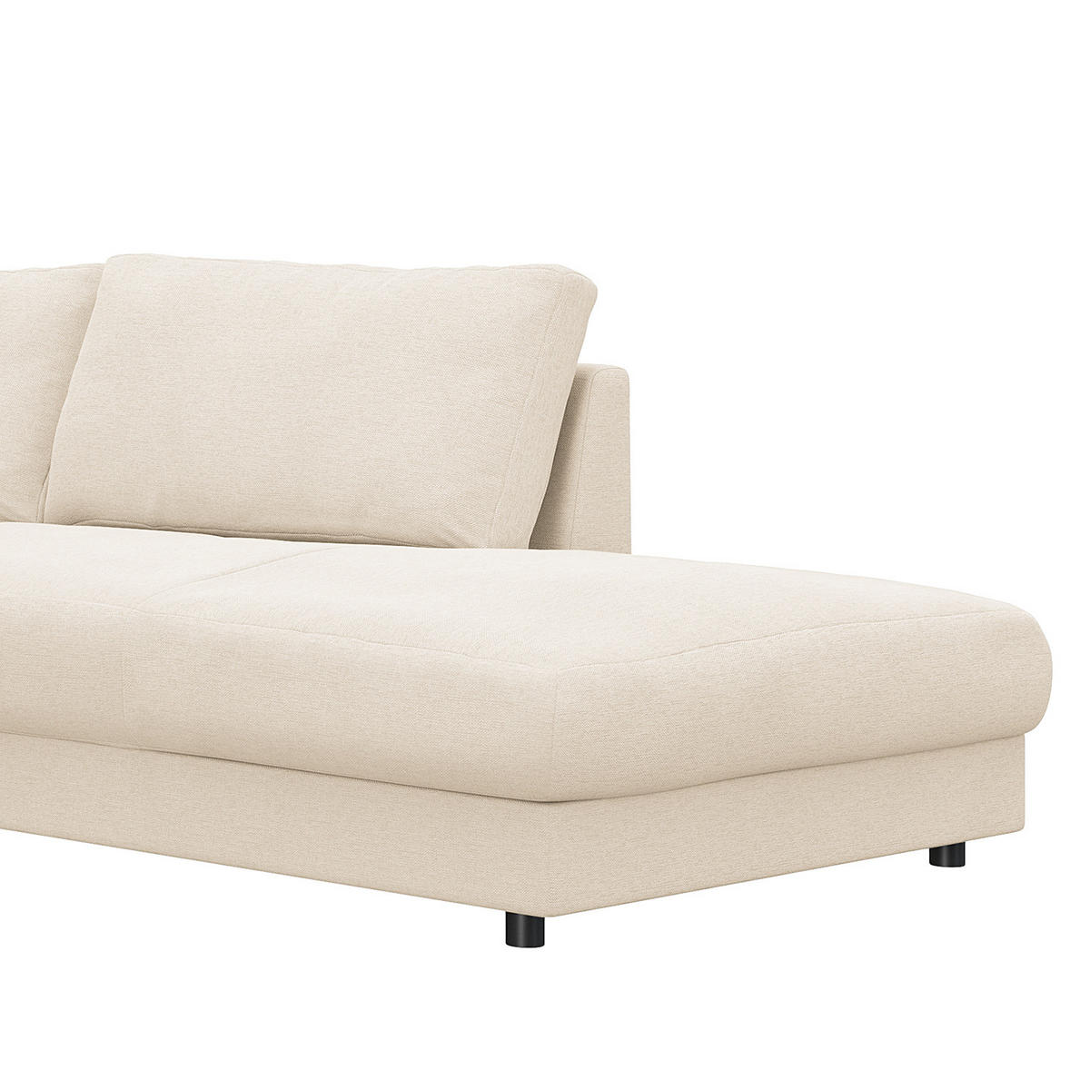 ECKSOFA mit Ottomane - Beige/Schwarz, Kunststoff/Textil (267/254cm) - home24