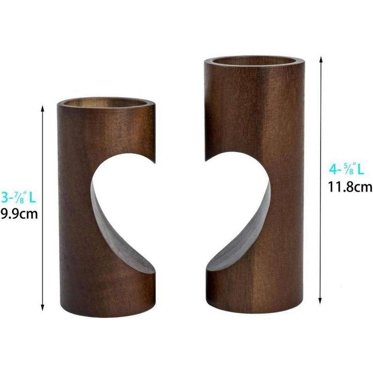 TEELICHTHALTER Set Holz Herz 2-teilig Braun - Braun, Holz (11.7cm)