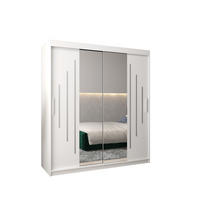 SCHWEBETÜRENSCHRANK 200/180/62 2-türig - Silberfarben/Weiß, Holz/Kunststoff (180/200/62cm) - Abiks Möbel