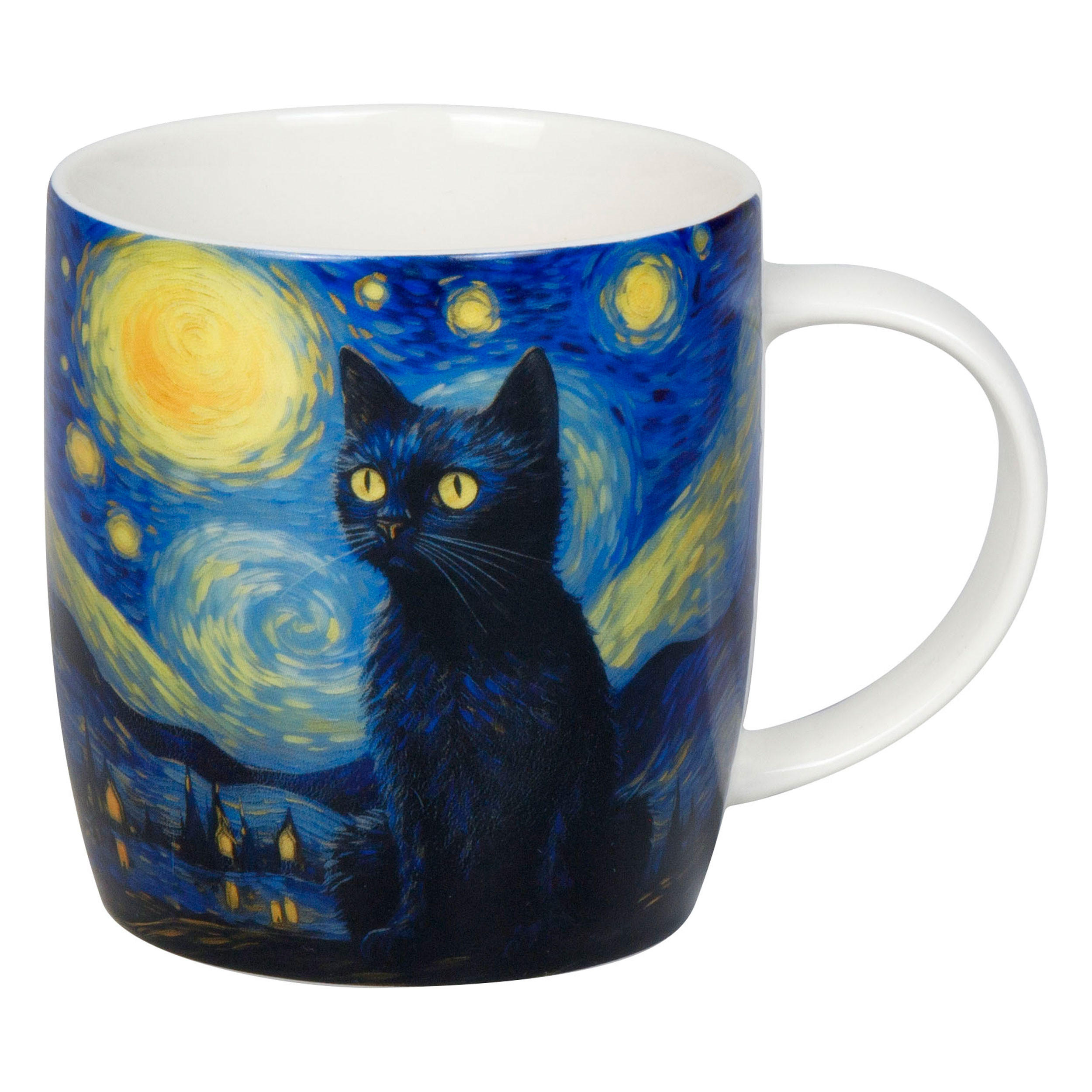 KAFFEEBECHER Arty Animals - Van Goghs Cat - Naturfarben, Keramik (0.4L) - Könitz