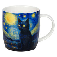 KAFFEEBECHER Arty Animals - Van Goghs Cat - Naturfarben, Keramik (0.4L) - Könitz