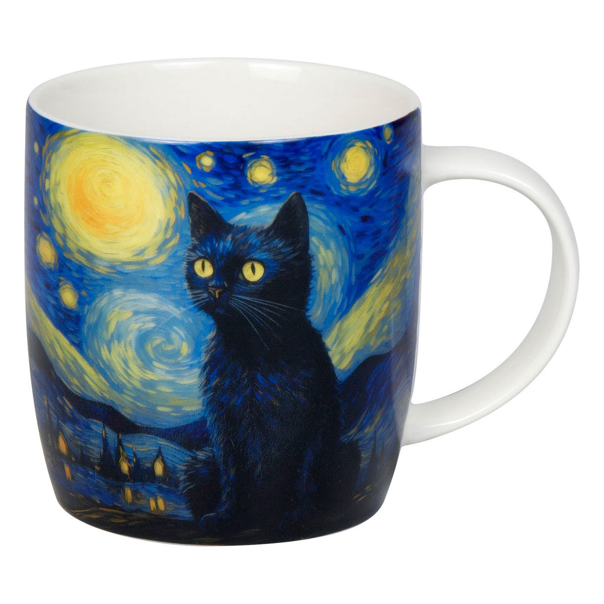 KAFFEEBECHER Arty Animals - Van Goghs Cat - Naturfarben, Keramik (0.4L) - Könitz