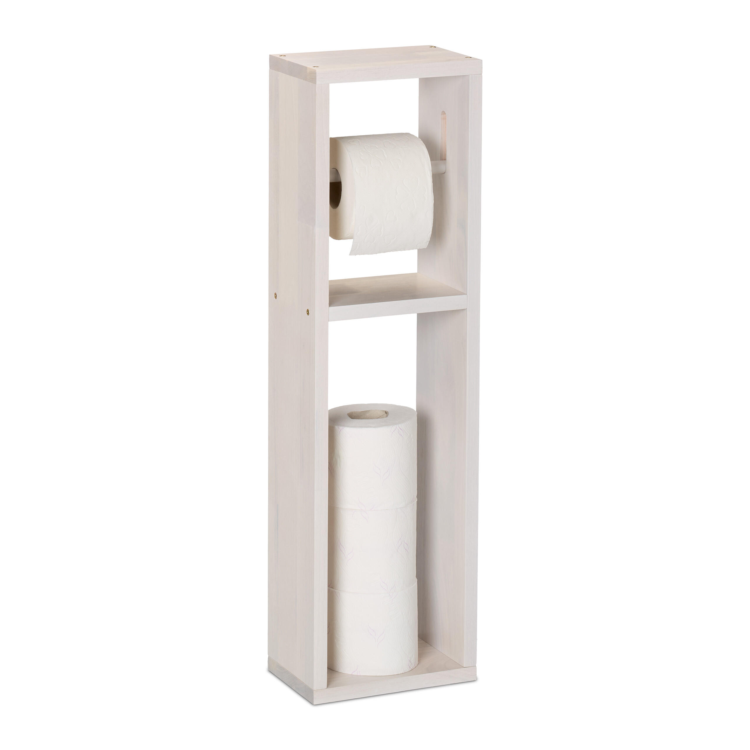 TOILETTENPAPIERHALTER - Weiß, Holz (20/70/13cm) - Relaxdays