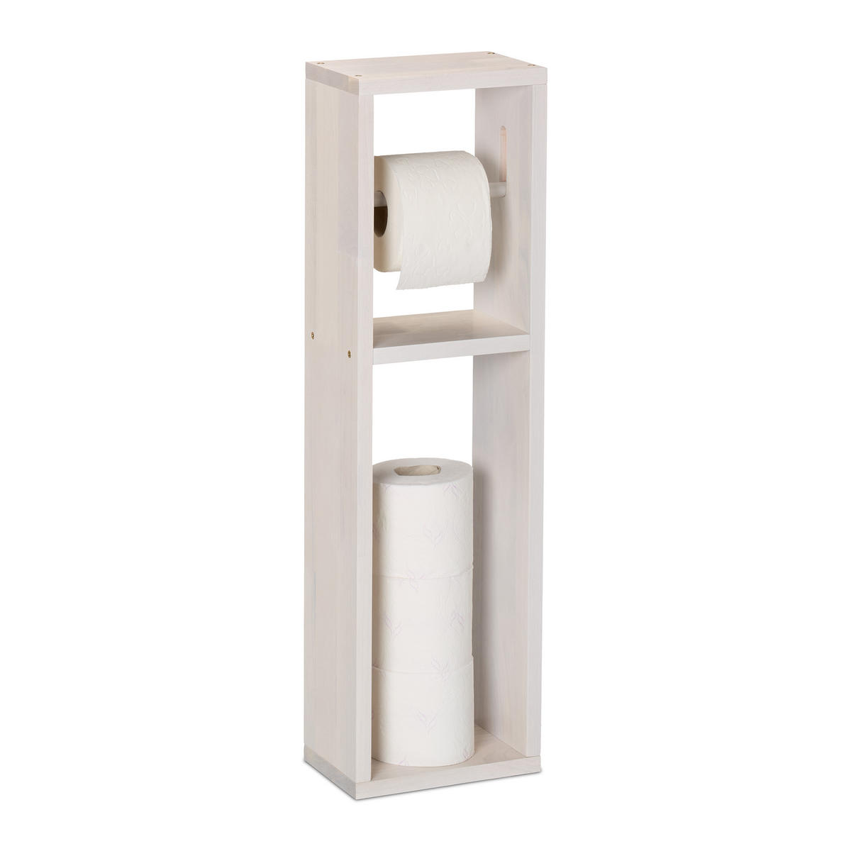 TOILETTENPAPIERHALTER - Weiß, Holz (20/70/13cm) - Relaxdays
