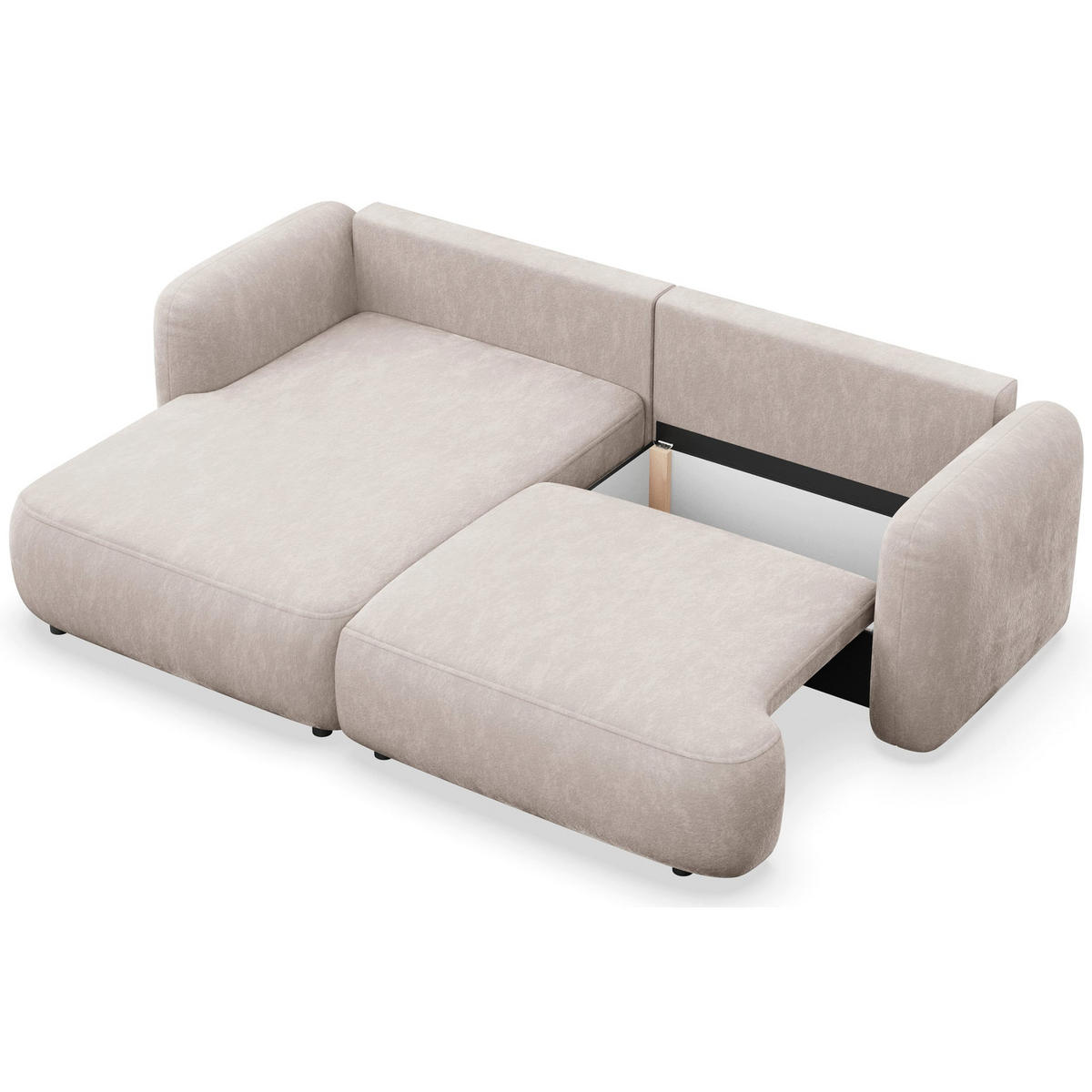 ROHOVÁ SEDAČKA Tvoya světle béžová žinylka - černá/ecru, textil/plast (267/175cm) - Selsey
