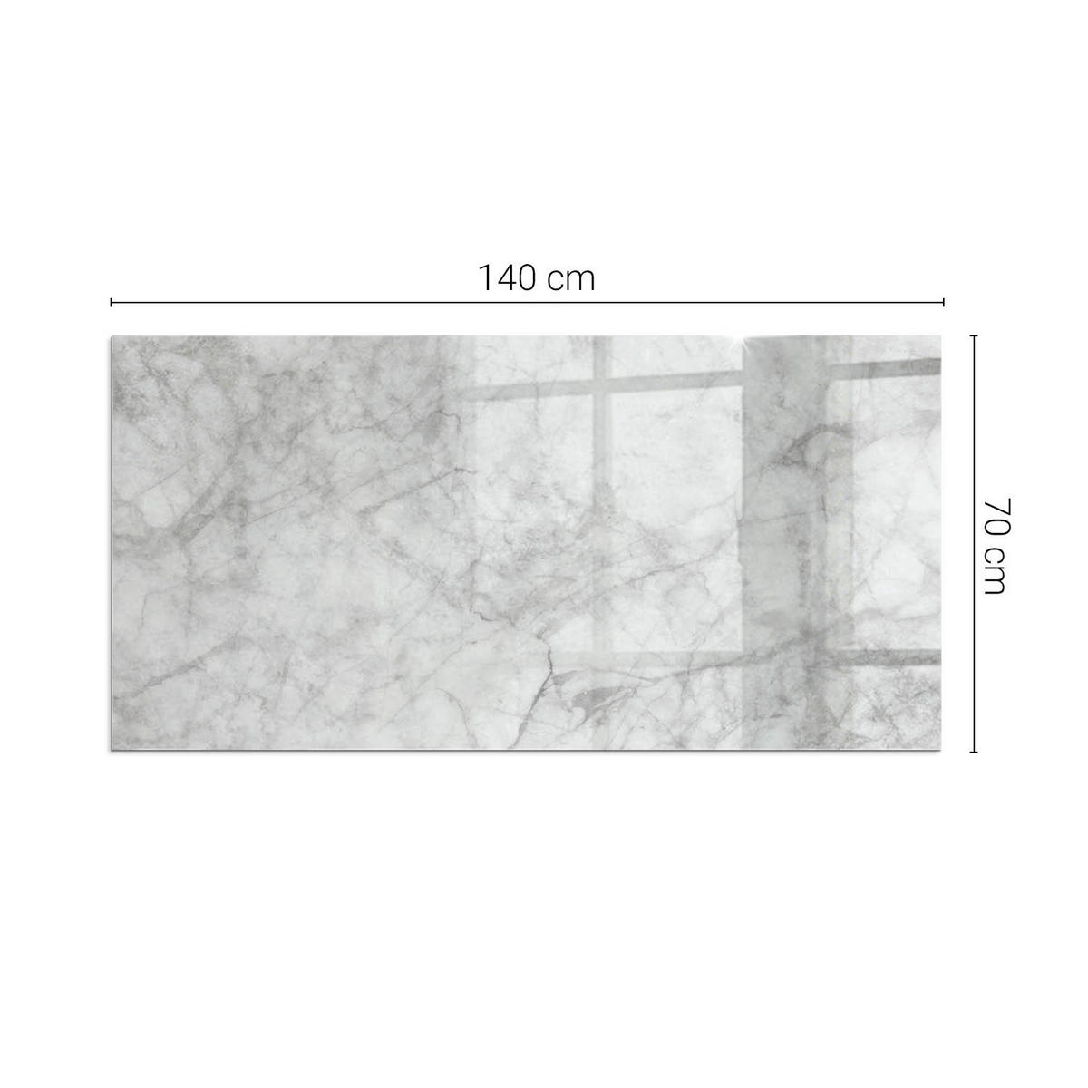 GLASPLATTE für Kamin 140x70 cm - Grau, Glas (140/70/0.4cm) - TULUP