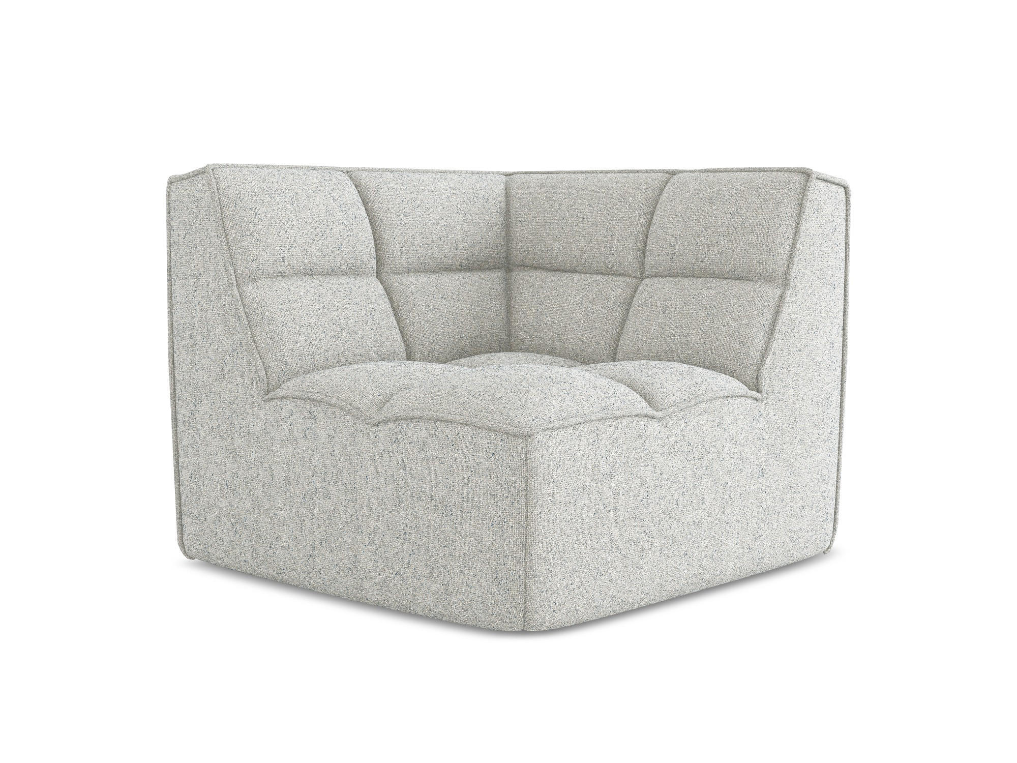 SOFAELEMENT Strukturstoff Stoff Beige - Beige/Schwarz, Kunststoff/Textil (98/75/98cm) - Makamii