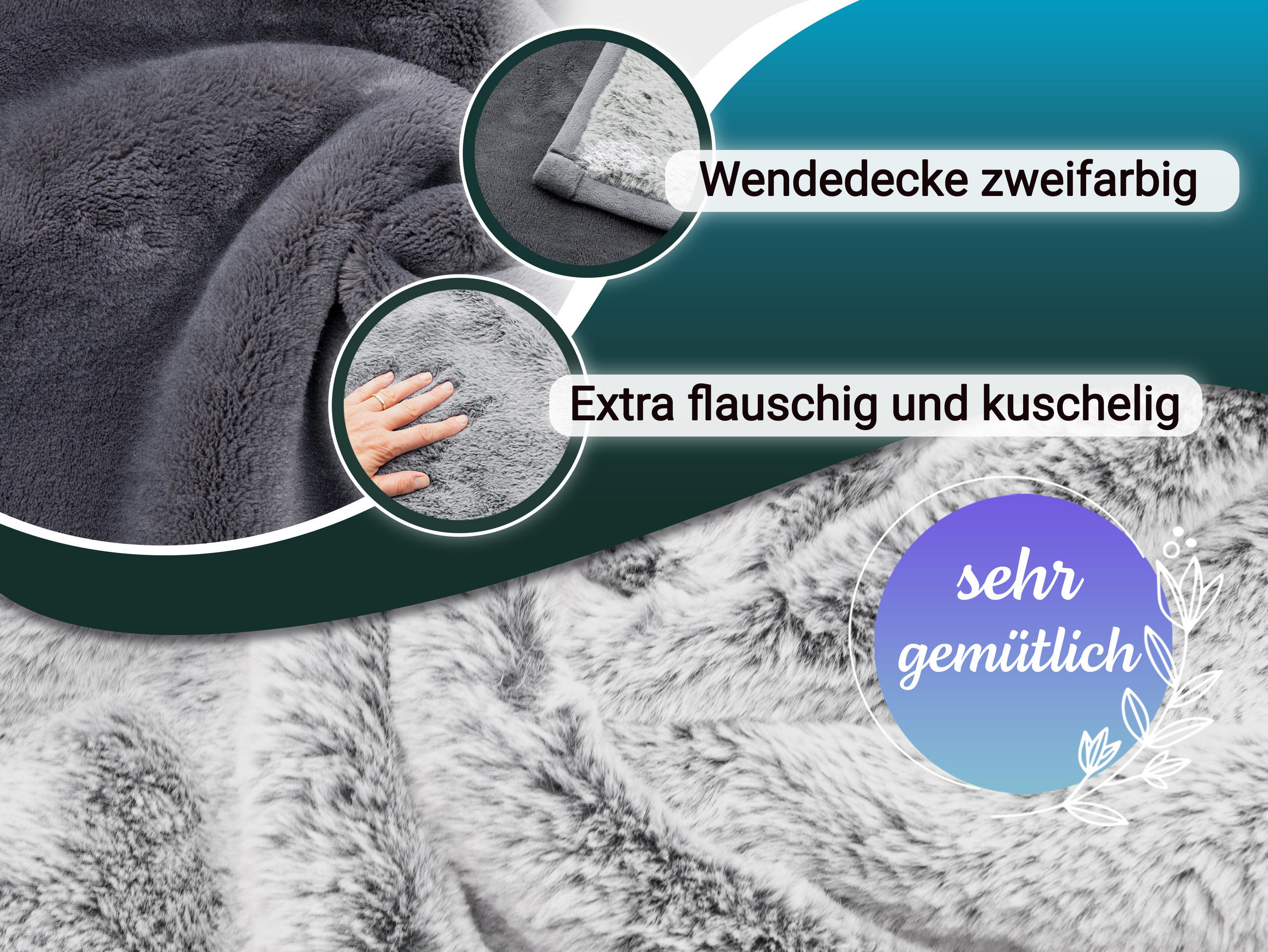 KUSCHELDECKE, 100% Polyester - Grau, Textil (220/240cm) - Zollner