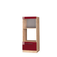 MIKROWELLENSCHRANK Fame-Line Bordeaux Hochglanz 60 cm offen - Honigeiche/Bordeaux, Holzwerkstoff (60/153.6/58.1cm) - Vicco