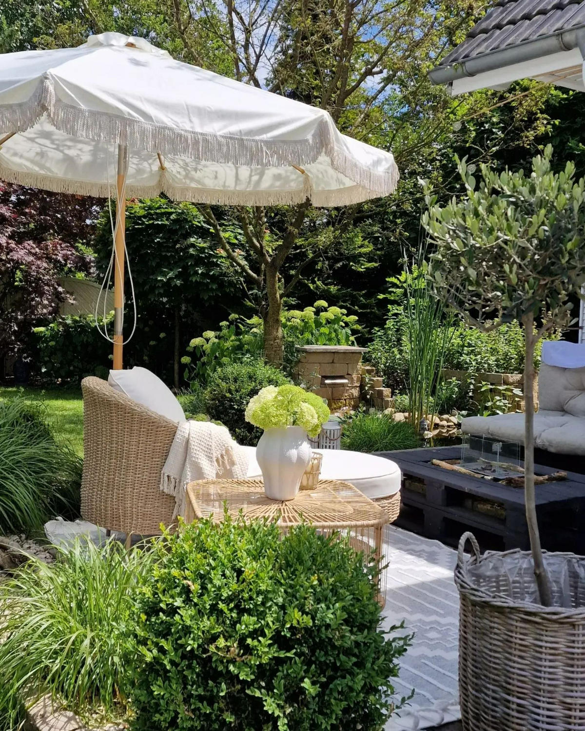 VINTAGE DE EXTERIOR covor Tabiat 230/160 cm - alb, material plastic (160/230cm) - Beliani