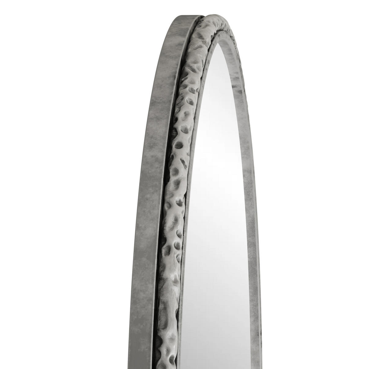 WANDSPIEGEL 61/2,5/91 cm silber aus Glas und Eisen mit Bogenform - Silberfarben, Glas (2.5/91/61cm) - OKWISH