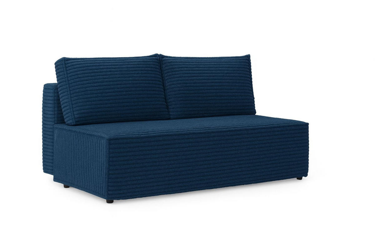 SCHLAFSOFA mit Bettkasten DUO, Stoff Velo, Blau - Blau, Holz (198/89/90cm) - Kaiser Möbel