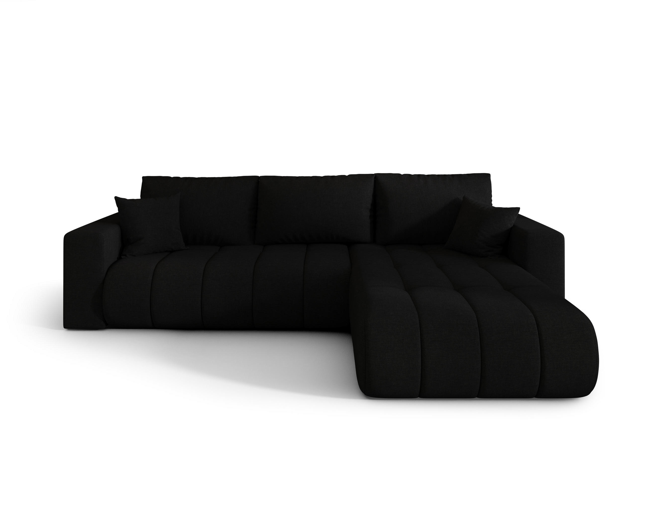 ECKSOFA ARDEN Samt SCHWARZ L - Rechts - Schwarz, Textil (280/175cm) - Luxkor24