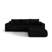 ECKSOFA ARDEN Samt SCHWARZ L - Rechts - Schwarz, Textil (280/175cm) - Luxkor24