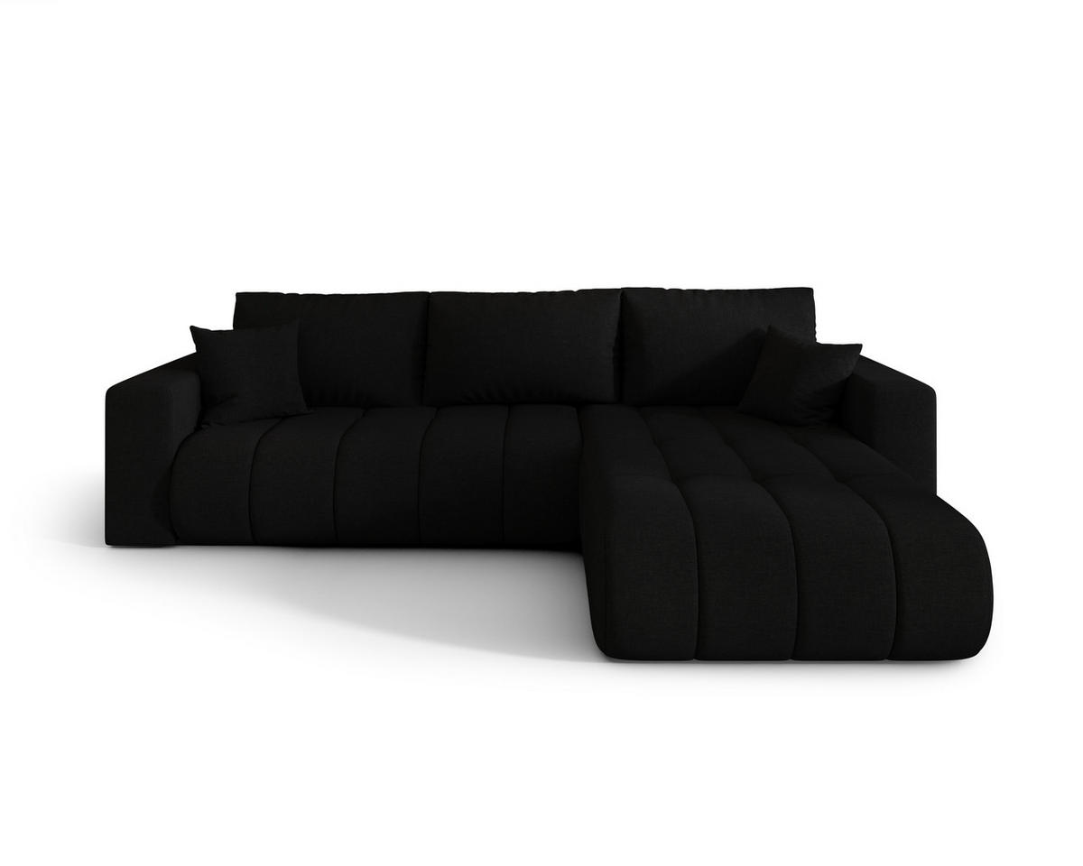 ECKSOFA ARDEN Samt SCHWARZ L - Rechts - Schwarz, Textil (280/175cm) - Luxkor24