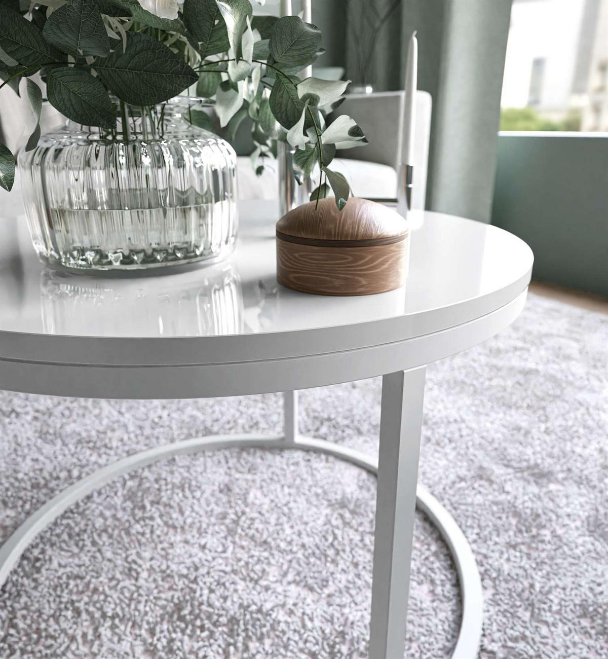 COUCHTISCH CIRI Hochglanz - Weiß, Holzwerkstoff (60/60/42cm) - Lookway