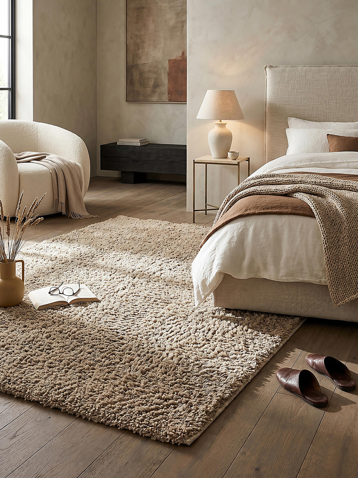 TEPPICH Hochflor Shaggy-Design, teddyweich LYNE, Beige 140x200 cm - Beige, Textil (200/140cm) - KADIMA DESIGN