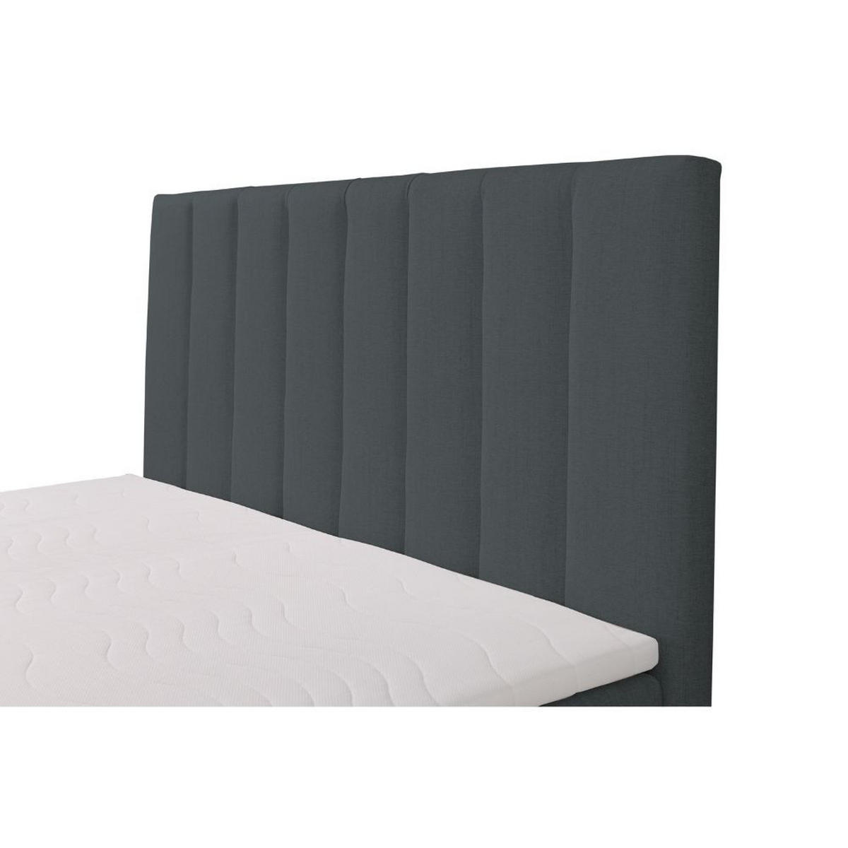 BOXBETT Siena mit Bonnelmatratze und Topper, 140x200, Graphitfarben - Schwarz/Graphitfarben, Holzwerkstoff/Kunststoff (140/200cm) - AN-Moebel 4u